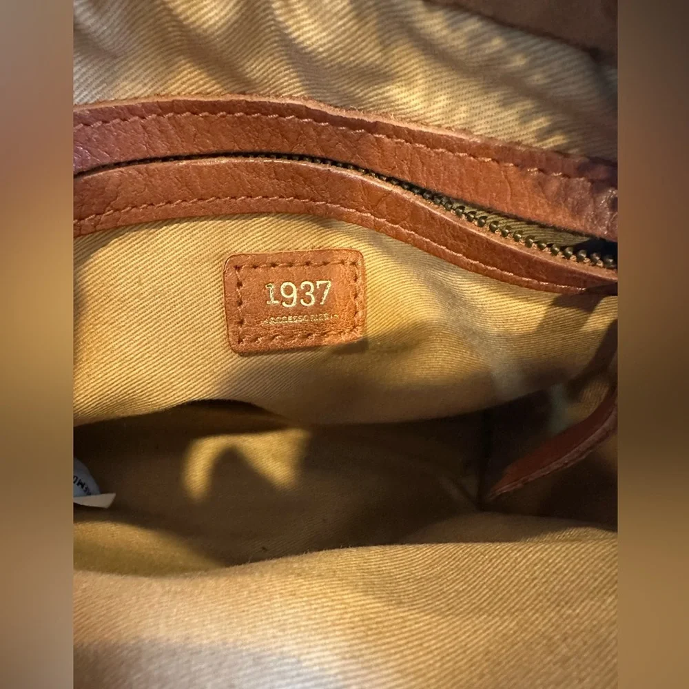 Madewell 1937 Accessories Blue Suede Camden Crossbody with Cognac Leather Trim